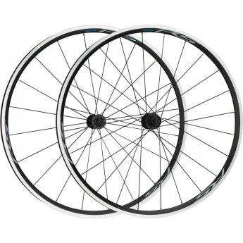 Комплект колес SHIMANO, RS100, 28", переднее и заднее для 10-11 скоростей, клинчер, OLD 100/130 мм, с оободными лентами, черный