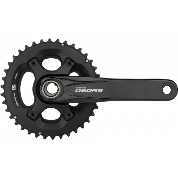 Система SHIMANO DEORE, M6000-2, 175 мм, интегрированный вал, 10 скоростей, 38/28T без каретки, черный EFCM6000EX88X Система SHIMANO DEORE, M6000-2, 175 мм, интегрированный вал, 10 скоростей, 38/28T без каретки, черный EFCM6000EX88X