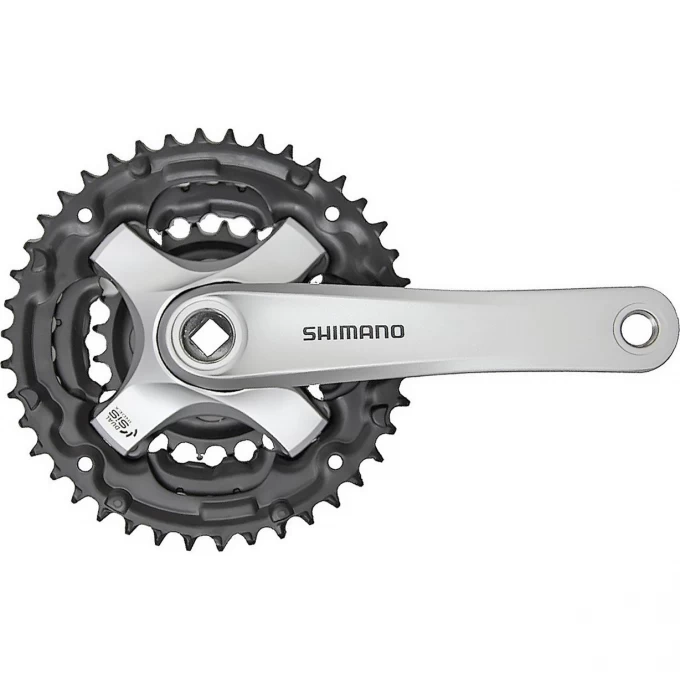Система SHIMANO TOURNEY TY501, 175 мм, квадрат, 42/34/24, без защиты, с болтами, серебристая, без упаковки AFCTY501E244XSB