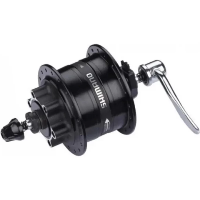 Втулка динамо SHIMANO 3D32, 32 отверстия 6V-3W, под эксцентрик, диск под 6 болтов, с SM-DH10, черный EDH3D32BLG5 Втулка динамо SHIMANO 3D32, 32 отверстия 6V-3W, под эксцентрик, диск под 6 болтов, с SM-DH10, черный EDH3D32BLG5